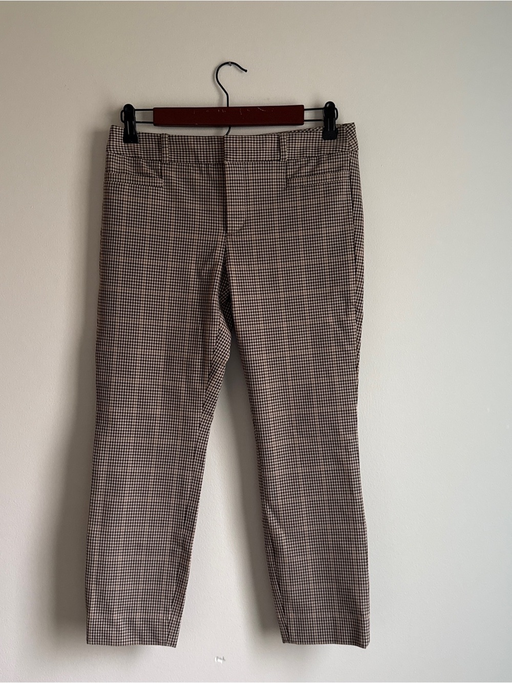 Banana Republic Sloan Brown Black Plaid Ankle Pants 2P Petite